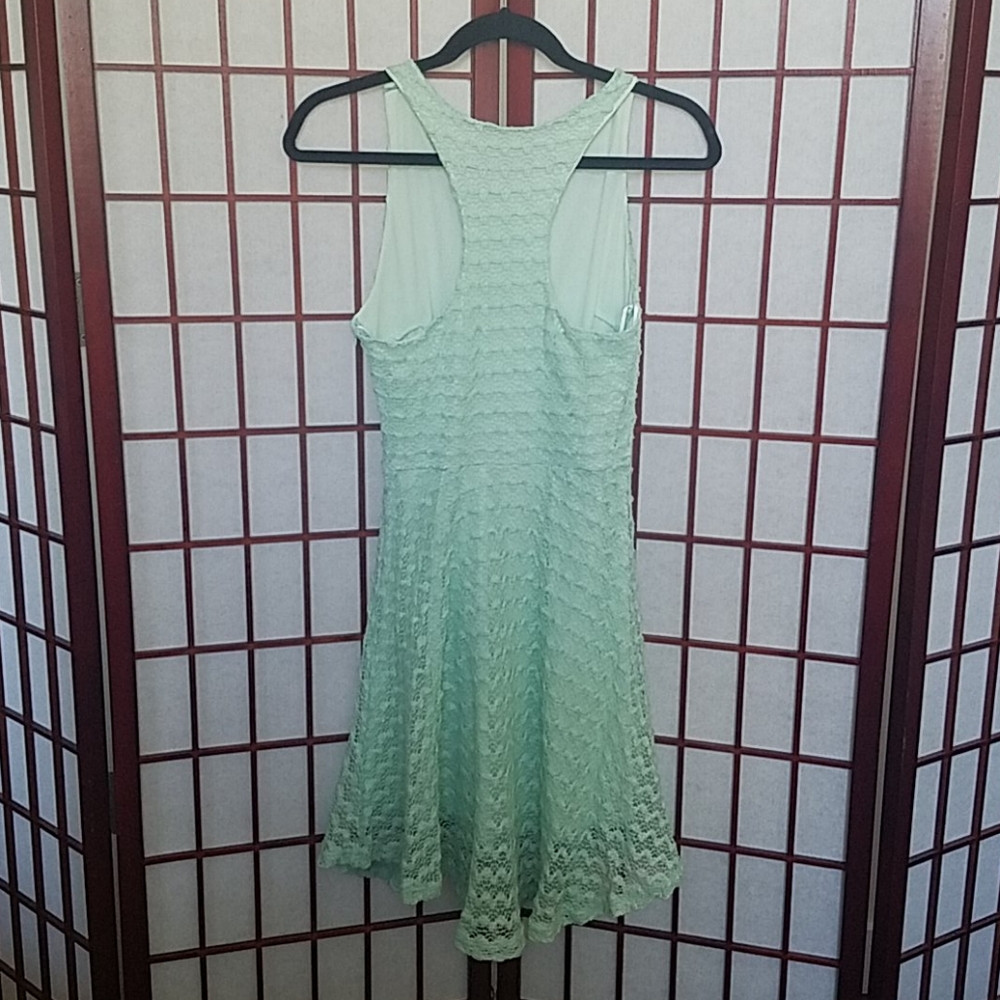NWOT Seafoam green racerback lace dress. Size M. - Picture 2 of 2
